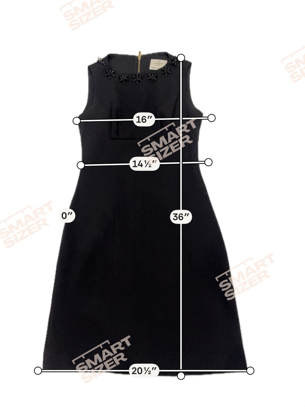 kate spade Black Sleeveless A-Line Dress with Embellished Neckline - Picture 11 of 11